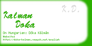 kalman doka business card